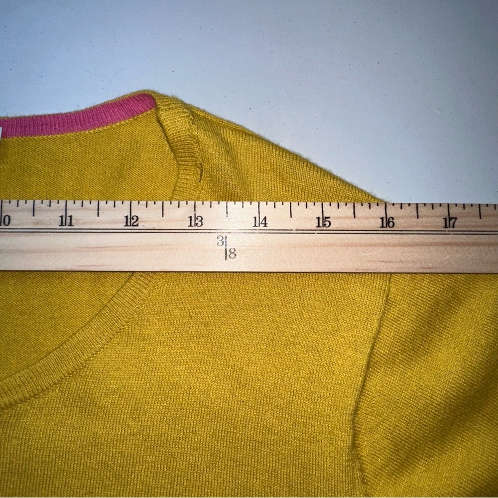 BODEN Women’s US 18 Silk Blend Cardigan Sweater Short Sleeve Yellow Soft - Picture 8 of 16